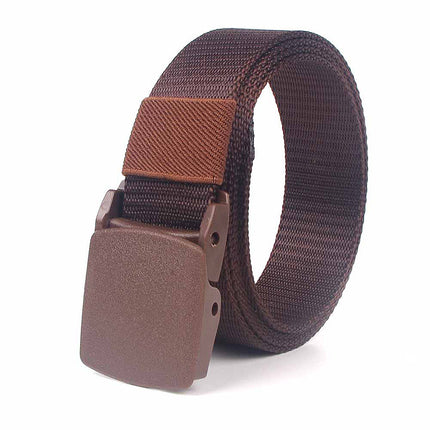 Security check nylon thin belt women and men plastic buckle outdoor sports students wholesale casual pants belt cross-border
