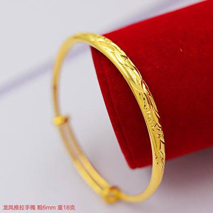 Jin Yi Cheng Jewelry Gold-plated Jewelry Bracelet Gold Push-pull Bracelet Gloomy Meteor Shower Dragon and Phoenix Gappa Stars Ladies Bracelet