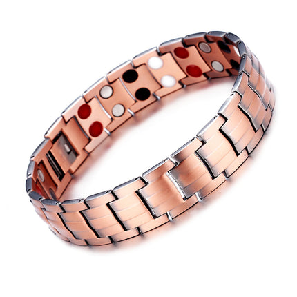 Negative Ion Cross Border Men Women Copper Magnetic Bracelet Double Row Magnet Healthy Energy Bracelet DZG266