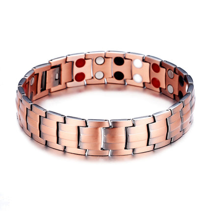 Negative Ion Cross Border Men Women Copper Magnetic Bracelet Double Row Magnet Healthy Energy Bracelet DZG266