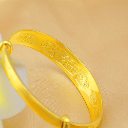 Women's Euro Car Flower Push-pull Bracelet Fashion Imitation Gold Factory Direct Car Flower Gypsophila Gold Bracelet