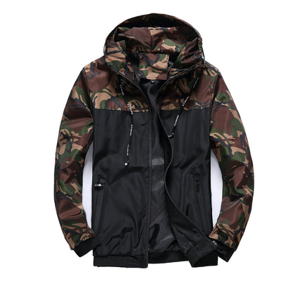 Camouflage men's jacket men's coat overcoat hooded color matching new youth wish Amazon shrimp manufacturers
