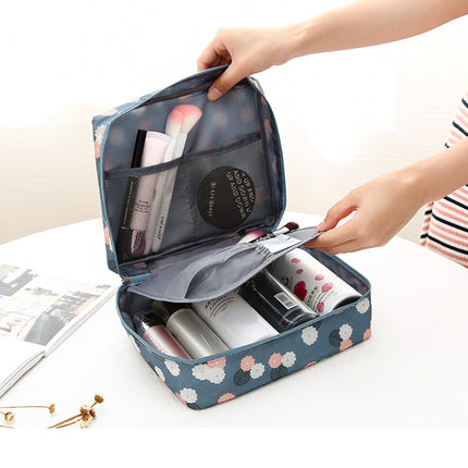 Travel storage bag new floral square wash bag large capacity makeup finishing cartoon flower storage bag
