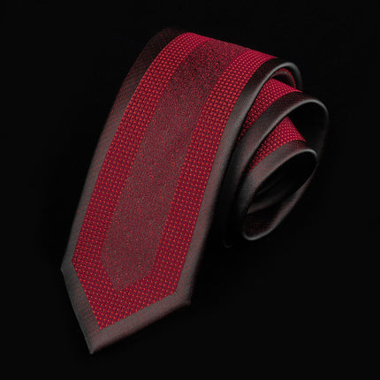 Casual Tie Men's Korean-style Narrow 6cm Black Red Positioning Stripe Men's Business Dress Professional Small Tie