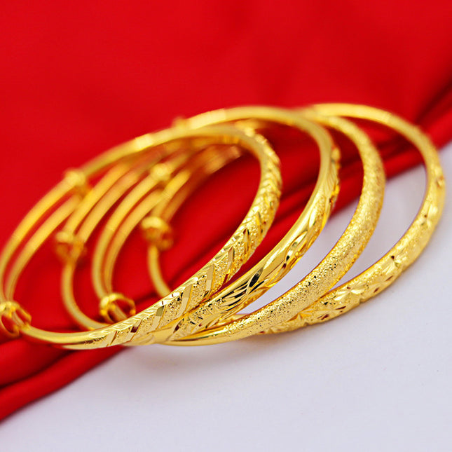 Jin Yi Cheng Jewelry Gold-plated Jewelry Bracelet Gold Push-pull Bracelet Gloomy Meteor Shower Dragon and Phoenix Gappa Stars Ladies Bracelet