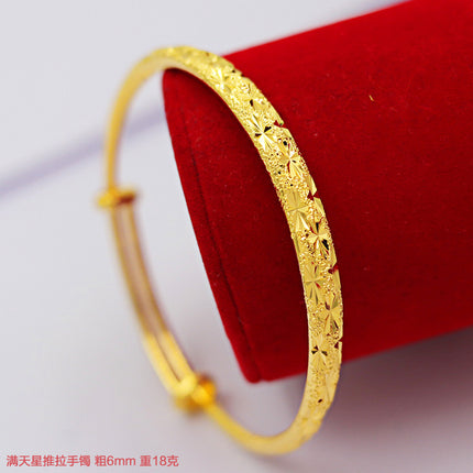 Jin Yi Cheng Jewelry Gold-plated Jewelry Bracelet Gold Push-pull Bracelet Gloomy Meteor Shower Dragon and Phoenix Gappa Stars Ladies Bracelet