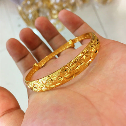 Women's Euro Car Flower Push-pull Bracelet Fashion Imitation Gold Factory Direct Car Flower Gypsophila Gold Bracelet