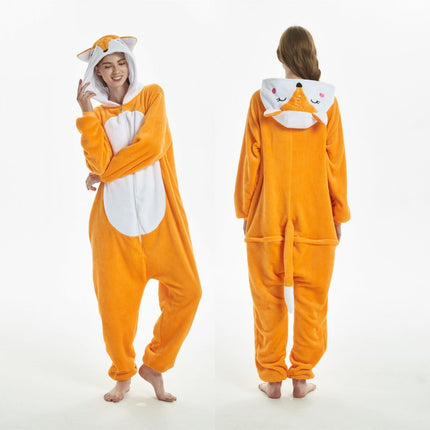 Cartoon One-Piece Cross-Border New Flannel Autumn and Winter Pajamas Animal Luminous Pegasus Dinosaur Couple Pajamas Home Clothes