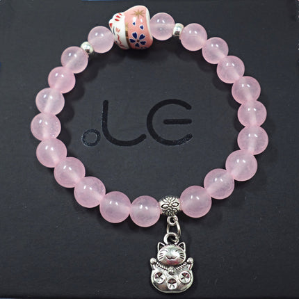 S447 Popcorn Stone Crystal Bracelet Lucky Cat Bracelet Pearl Bracelet Jewelry Wholesale Factory Outlet
