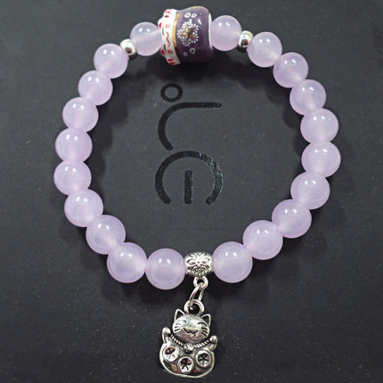 S447 Popcorn Stone Crystal Bracelet Lucky Cat Bracelet Pearl Bracelet Jewelry Wholesale Factory Outlet