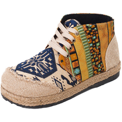 2026 Spring New Ethnic Style Women's Shoes College Style Breathable Comfortable Cotton and Linen Shoes Embroidered Shoes One Piece Wholesale