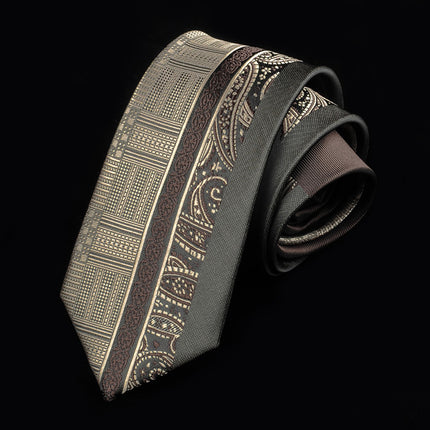 Casual Tie Men's Korean-style Narrow 6cm Black Red Positioning Stripe Men's Business Dress Professional Small Tie
