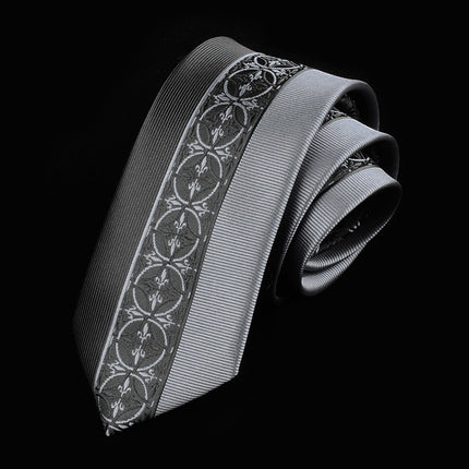 Casual Tie Men's Korean-style Narrow 6cm Black Red Positioning Stripe Men's Business Dress Professional Small Tie
