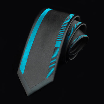 Casual Tie Men's Korean-style Narrow 6cm Black Red Positioning Stripe Men's Business Dress Professional Small Tie
