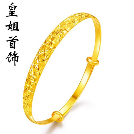 Women's Euro Car Flower Push-pull Bracelet Fashion Imitation Gold Factory Direct Car Flower Gypsophila Gold Bracelet