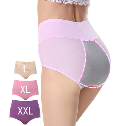 High-waist abdomen-closing period physiological underwear menstrual bamboo fiber menstrual anti-side leakage Big Aunt large size restraint sanitary pants