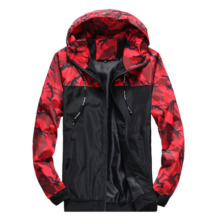 Camouflage men's jacket men's coat overcoat hooded color matching new youth wish Amazon shrimp manufacturers