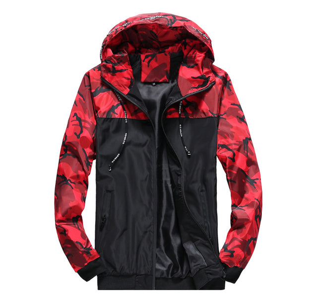 Camouflage men's jacket men's coat overcoat hooded color matching new youth wish Amazon shrimp manufacturers