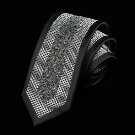 Casual Tie Men's Korean-style Narrow 6cm Black Red Positioning Stripe Men's Business Dress Professional Small Tie