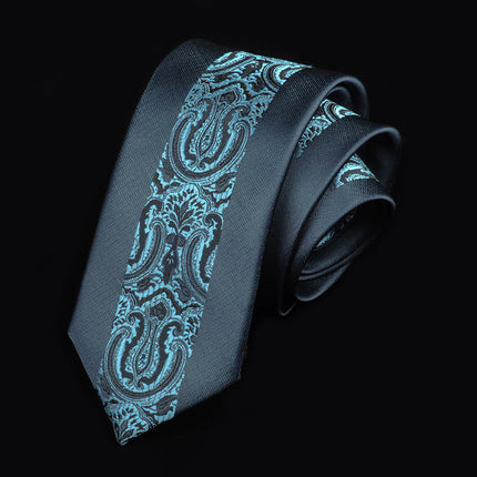 Casual Tie Men's Korean-style Narrow 6cm Black Red Positioning Stripe Men's Business Dress Professional Small Tie