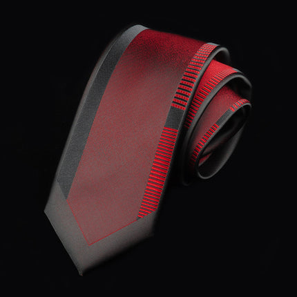 Casual Tie Men's Korean-style Narrow 6cm Black Red Positioning Stripe Men's Business Dress Professional Small Tie