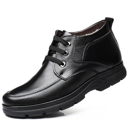 Men's Cotton Shoes Men's Winter Warm fleece-lined Cotton Leather Shoes Middle-aged Genuine Leather 2025 Winter Middle-aged and Elderly Dad Shoes Cross-border