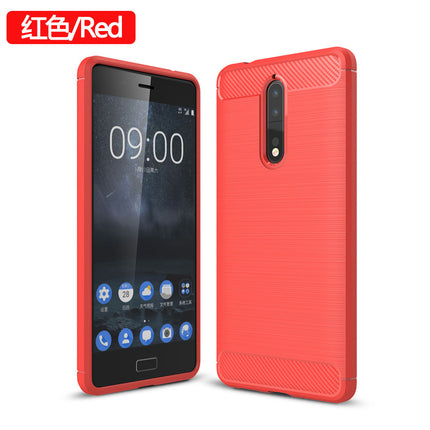 Suitable for Nokia 8 mobile phone shell Nokia 8 protective cover carbon fiber brushed TPU drop-resistant shell