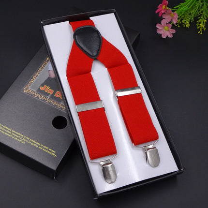 Factory direct men's three clip 3.5 strap men's strap solid color strap gift box
