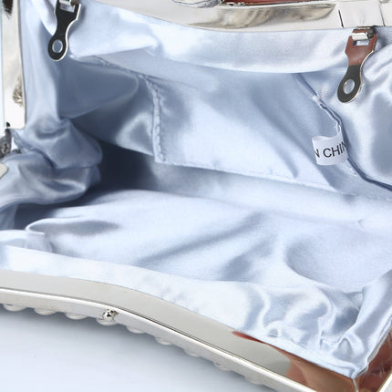 Cross-Border Ebay Aluminum Bead Evening Bag Aluminum Sheet Evening Clutch Bag Rhinestone Evening Bag Socialite Banquet Bag Factory Direct Sale