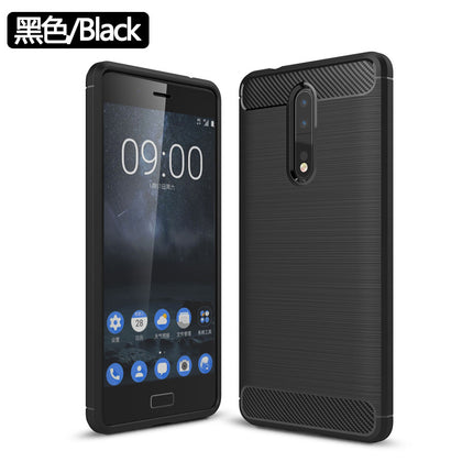 Suitable for Nokia 8 mobile phone shell Nokia 8 protective cover carbon fiber brushed TPU drop-resistant shell