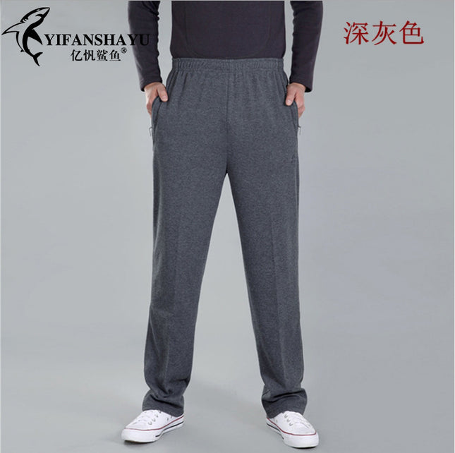 Autumn and Winter thick men's sports pants elastic waist casual pants men's middle-aged and elderly dad pants trousers wholesale