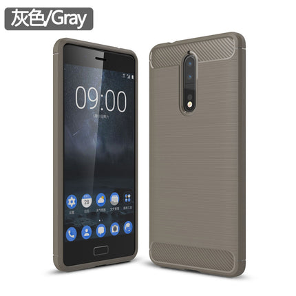 Suitable for Nokia 8 mobile phone shell Nokia 8 protective cover carbon fiber brushed TPU drop-resistant shell