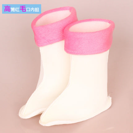 Children's rain boots cotton cover autumn and winter warm water shoes fleece-lined liner Jieyang factory rain boots lining