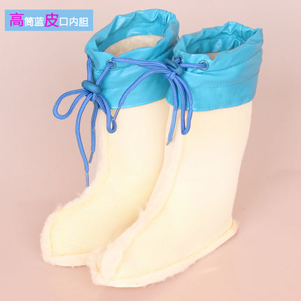 Children's rain boots cotton cover autumn and winter warm water shoes fleece-lined liner Jieyang factory rain boots lining