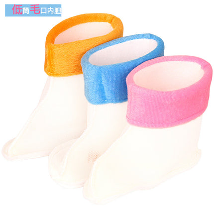 Children's rain boots cotton cover autumn and winter warm water shoes fleece-lined liner Jieyang factory rain boots lining