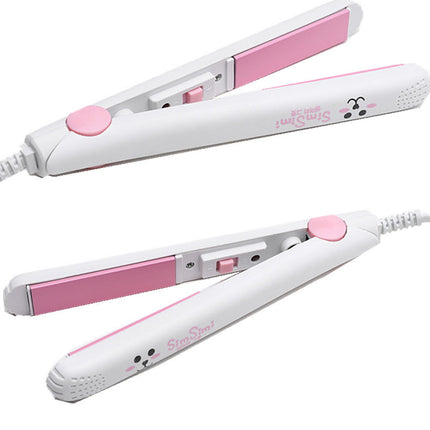 Mini Curling Iron with Anti-scalding Cover Korean Style Student Dormitory Low Power Splint Portable Straight Roll Dual-purpose Straight Splint