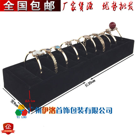 Ice Flower Velvet Jewelry Box Display Plate Ring Bracelet Trapezoidal Jewelry Display Stand Gold and Silver Jewelry Props