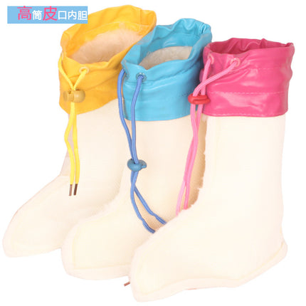 Children's rain boots cotton cover autumn and winter warm water shoes fleece-lined liner Jieyang factory rain boots lining
