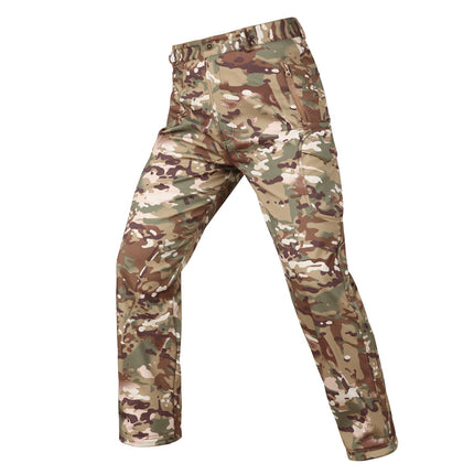 Softshell Jacket Softshell Pants Outdoor Military Fan Pants Windproof Waterproof Thermal Pants Durable Camouflage Slimming
