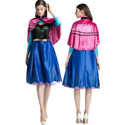 Spot Frozen Anna Princess Dress Set Halloween Women Adult cosplay Anime Costume Set