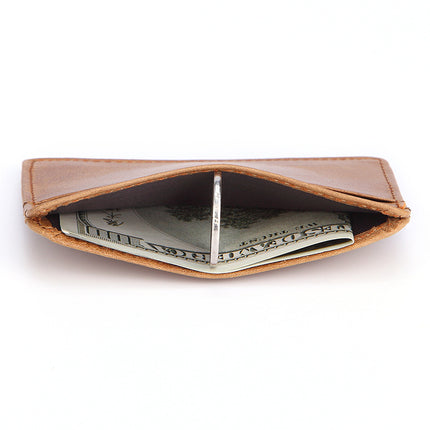 New Style Spot Hot Sale Men's Leather Wallet Oil Wax Leather Multi Card Bag Retro Cowhide Coin Wallet Card Bag Wholesale