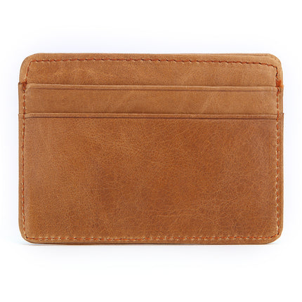 New Style Spot Hot Sale Men's Leather Wallet Oil Wax Leather Multi Card Bag Retro Cowhide Coin Wallet Card Bag Wholesale