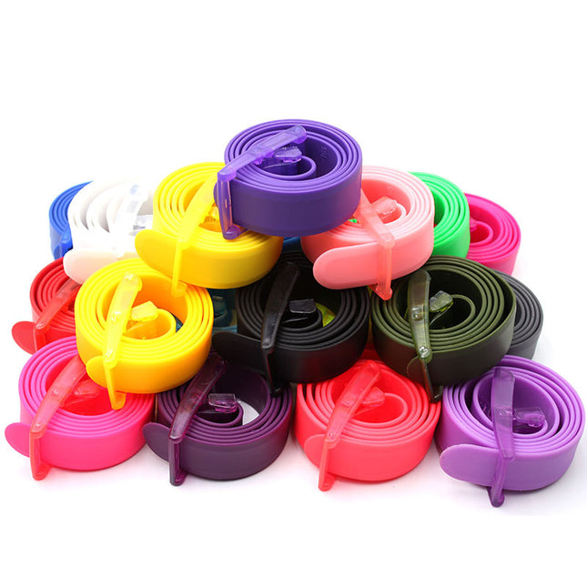 Silicone Belt Candy Color Fashionable Men's and Women's Belt Factory Security Inspection Belt Adjustable One-Piece Drop Shipping Cross-Border