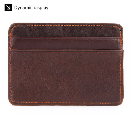 New Style Spot Hot Sale Men's Leather Wallet Oil Wax Leather Multi Card Bag Retro Cowhide Coin Wallet Card Bag Wholesale