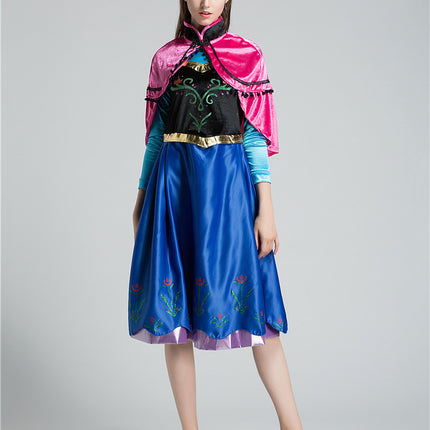 Spot Frozen Anna Princess Dress Set Halloween Women Adult cosplay Anime Costume Set
