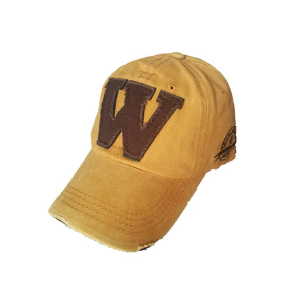 Foreign trade cowboy cap Korean W letters men and women baseball cap washed old sun hat face sun hat