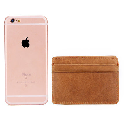 New Style Spot Hot Sale Men's Leather Wallet Oil Wax Leather Multi Card Bag Retro Cowhide Coin Wallet Card Bag Wholesale