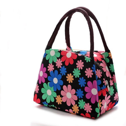 Oxford cloth printed lunch box bag new fashion casual ladies portable lunch bag hand mummy bag cartoon cute