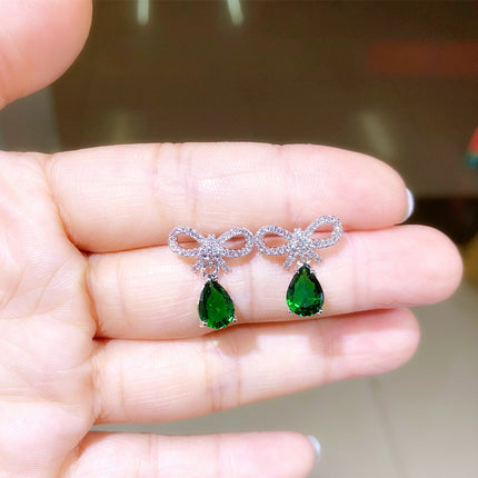 Water Drop Aaa Zircon Inlaid Earrings S925 Sterling Silver Earrings Quality Earrings Jewelry Factory Direct Sales Exquisite Earrings
