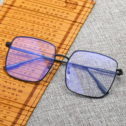 Anti-blue Light Glasses Men's Internet Popular Glasses Frame Women's Large Frame Retro Flat Mirror Square Myopia Frame Computer Mirror 503